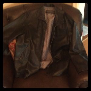 Le collezioni structure brown leather jacket